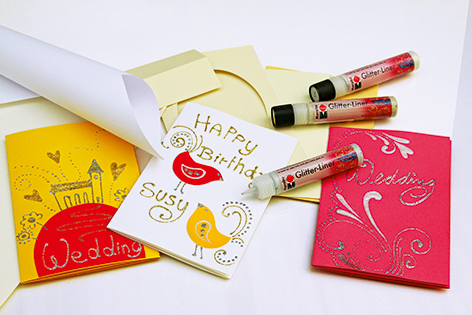 Универсален контур с брокатен ефект Marabu Glitter pen