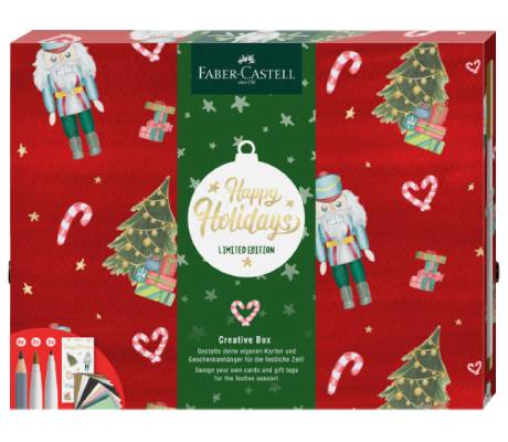 Творчески комплект Happy Holidays - коледни картички и етикети за подарък Faber-Castell  Creative Box Limited Edition