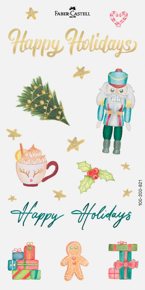 Творчески комплект Happy Holidays - коледни картички и етикети за подарък Faber-Castell  Creative Box Limited Edition