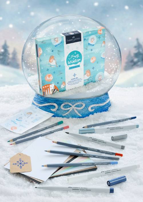 Творчески комплект Frosty Winter - зимни картички и етикети за подарък Faber-Castell Creative Box Limited Edition