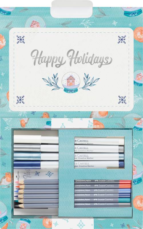 Творчески комплект Frosty Winter - зимни картички и етикети за подарък Faber-Castell Creative Box Limited Edition